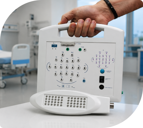 EEG Portable 3840 carried between clinical locations