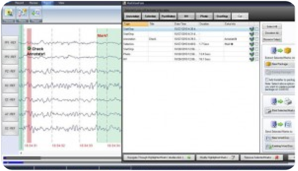 EEG Portable 3840 review workspace