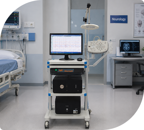 NR Sign EEG 3840 system in a neurology room