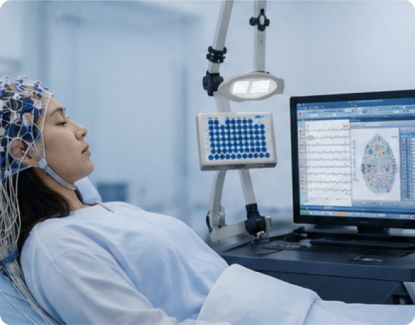 Patient undergoing long-term EEG monitoring