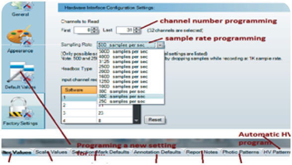 EEG 5000Q channel programming and review tools