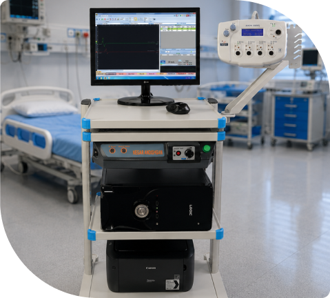Front view of the EMG/NCV/EP 5000Q clinical workstation