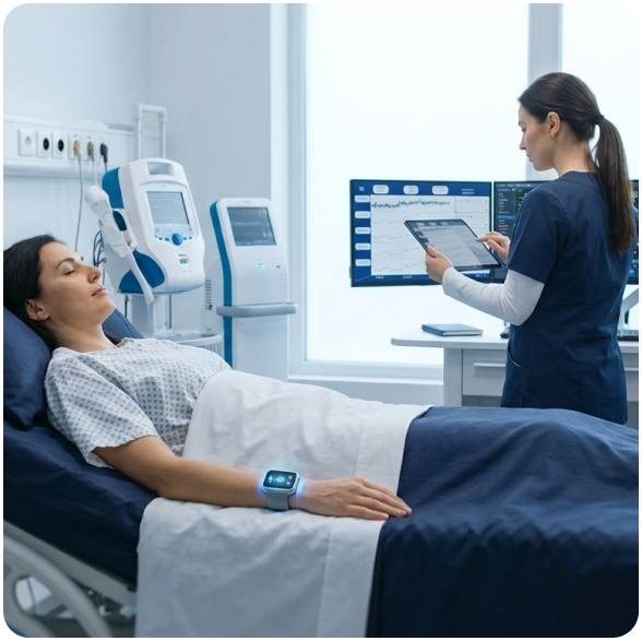SCA Wearable Watch monitoring in a clinical room